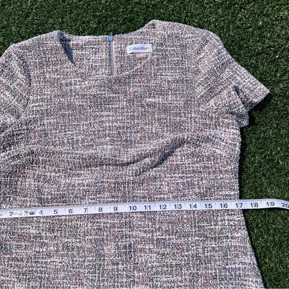 Calvin Klein Multicolor Tweed Short-Sleeve Midi Dress - Picture 5 of 7
